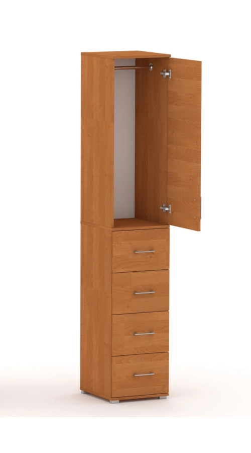 Szafa na ubrania z drążkiem Pola 215 - 4 szuflady 40-50 cm Olcha